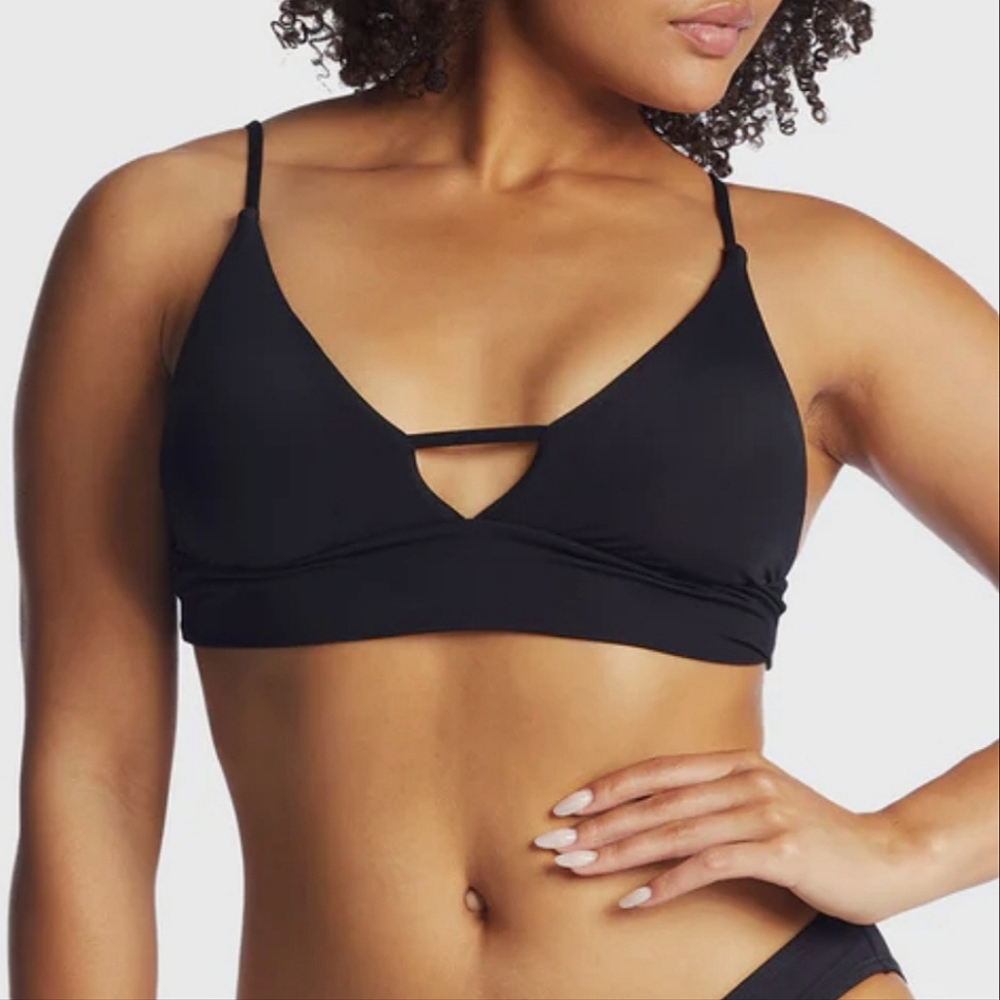 Billabong Sol Searcher Black Bikini Top NWT Size Large